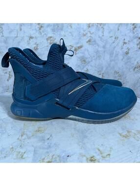 Nike Lebron Soldier 12 Men's Size 14 Basketball Shoes Blue Athletic Sneakers